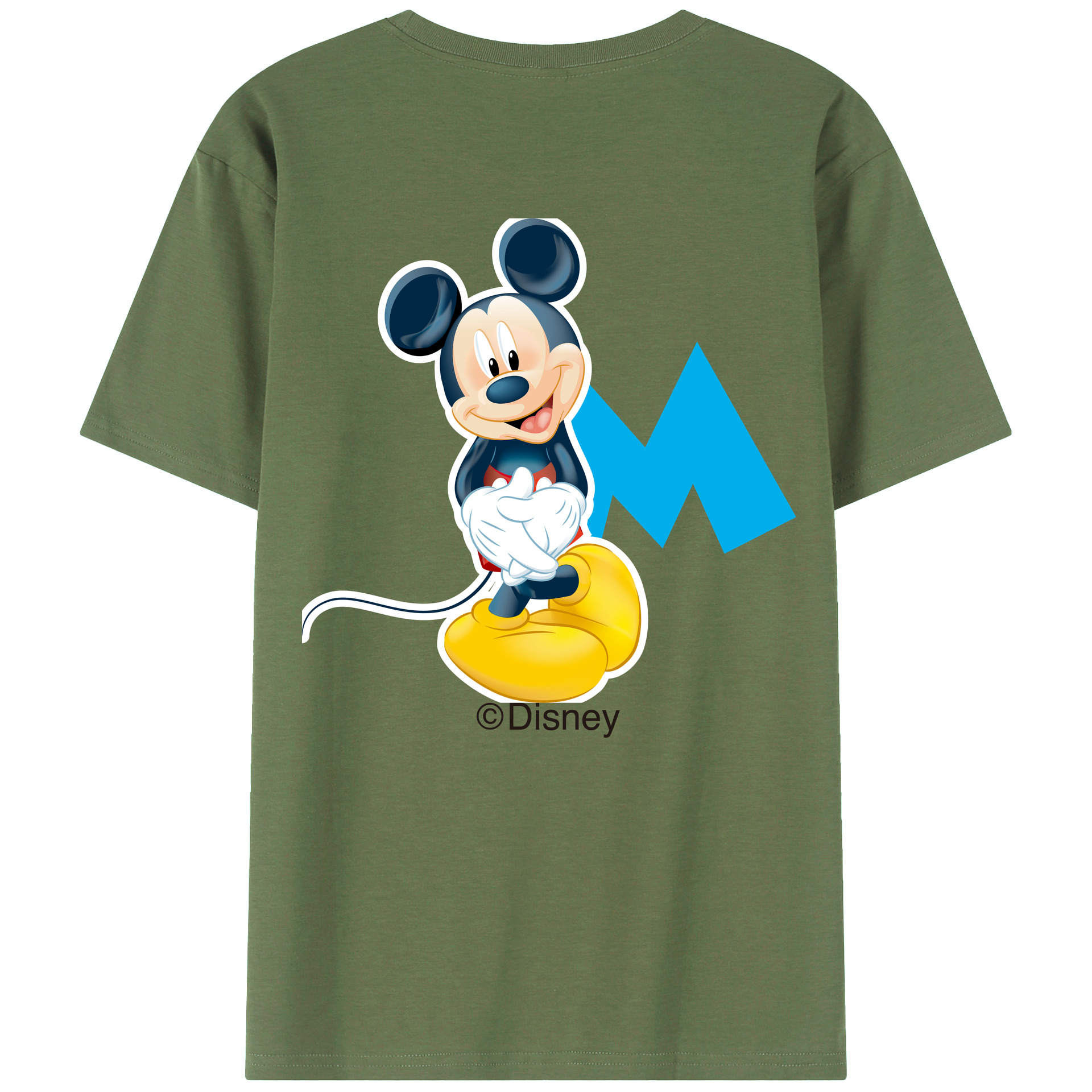 ミッキーマウス Mickey Mouse 綿100％ メンズ半袖Tシャツ（バックプリント） 通気性